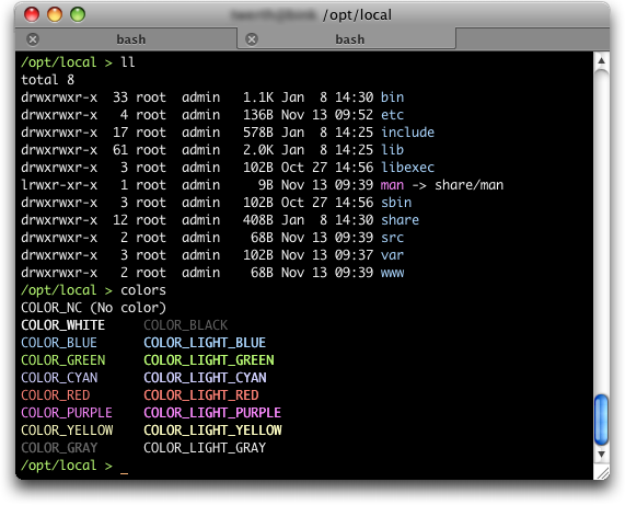 List of commands for terminal mac os x